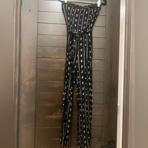 Black & White Patterned Tube Top Romper